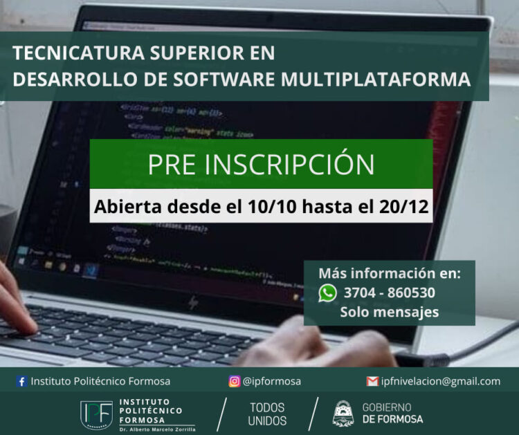 Está abierta la preinscripción a las carreras que se dictan en el Instituto Politécnico Formosa