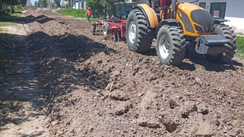 Se están realizando trabajos complementarios para luego ejecutar la pavimentación de la calle Martín Rodríguez