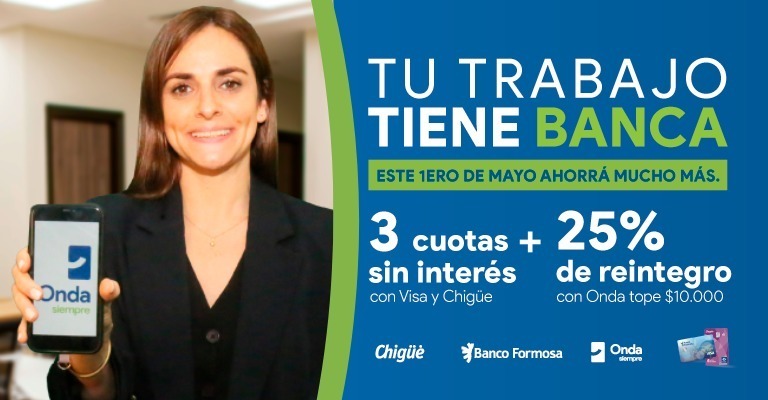 BANCO FORMOSA ALIVIA EL BOLSILLODel 30 de abril al 4 de mayo, clientes de la entidad podrán acceder a reintegros del 25% y hasta 3 cuotas sin interés.