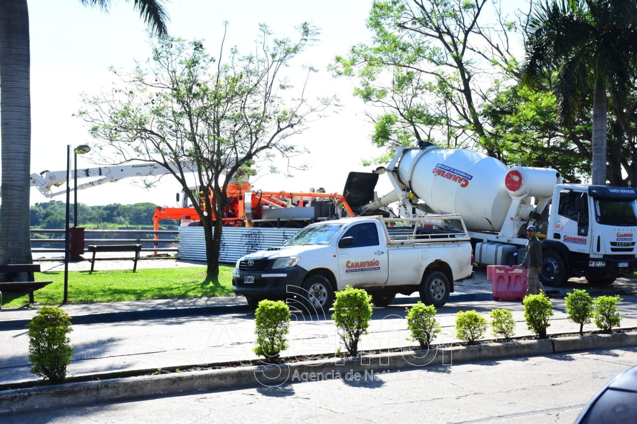 Finalizó en la Costanera capitalina la primera etapa de las obras del muro de contención